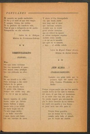 ¡Sin alma...! : (Tango-canción)