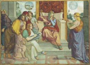 Joseph deutet die Träume des Pharao. Wandgemälde aus dem achtteiligen Zyklus aus der Casa Bartholdy in Rom