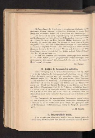 34. Redaktion der Astronomischen Nachrichten.