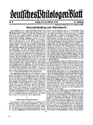 Arbeitsbeschaffung und Arbeitsmarkt