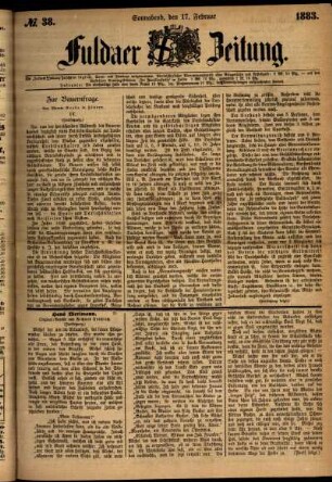 Ausgabe vom Samstag, den 17. Februar 1883.