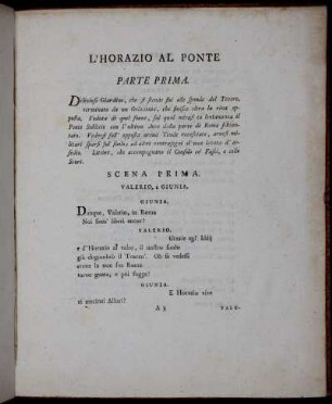 Scena Prima. Valerio, E Giunia.