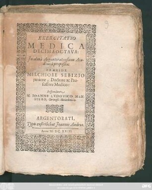Exercitatio Medica Decima Octava