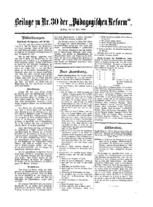 Litteratur : Beilage zu No. 30 der Pädagogischen Reform