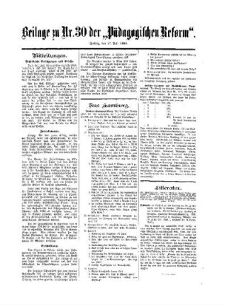 Litteratur : Beilage zu No. 30 der Pädagogischen Reform