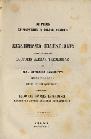 De primis episcopatibus in Polonia conditis