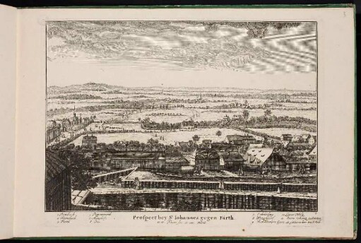 3. Prospect bey St. Iohannes gegen Fürth. - Johannisfriedhof, Nürnberg; Johannisstraße, Nürnberg; Fürth (Bayern); Fürth-Poppenreuth; Nürnberg-Doos; Nürnberg-Muggenhof; Nürnberg-Wetzendorf