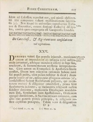 De Catechesi, & Ægrotantium consolatione vel visitatione. XXV.
