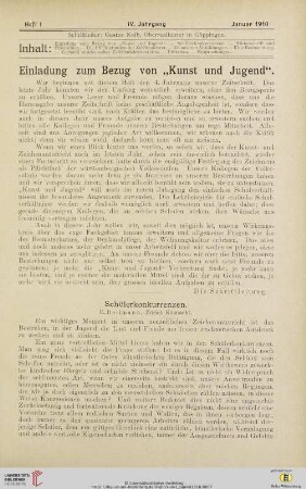 Heft I (Januar 1910)