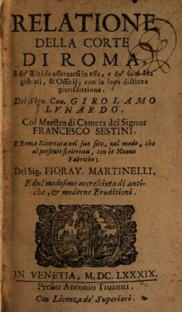 Relatione della corte di Roma, [12]