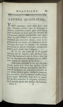 Lettre Quatrieme