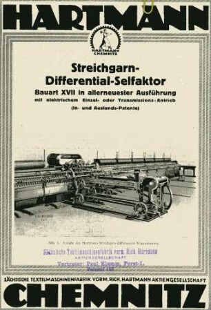 Faltblatt "Streichgarn-Differential-Selfaktor"