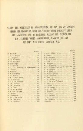 Namen der officieren en oud-officieren, ...