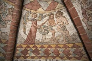 Gemäldezyklus der Heilsgeschichte — Die Genesis. Von der Schöpfung bis zur Vertreibung aus dem Paradies, sowie das Erdenleben Adams und Evas. — Die Vertreibung aus dem Paradies