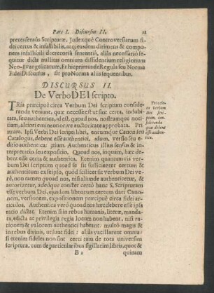 Discursus II. De Verbo Dei scripto.