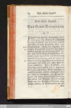 Das vierte Capitel. Von Gros-Britannien.