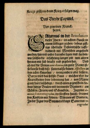 Das Vierde Capittel. Von gemeinen Kranckheiten.