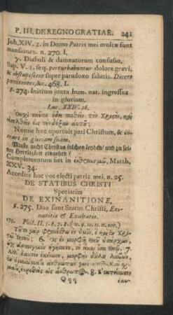 De Statibus Christi Speciatim De Exinanitione.