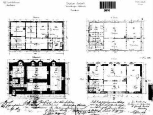 Jagstzell: Empfangsgebäude Verwaltungsgebäude Grundrisse EG,1.OG,,2.OG,DG