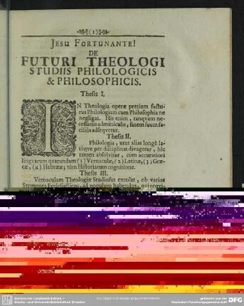 De Futuri Theologi Studiis Philologicis & Philosophicis