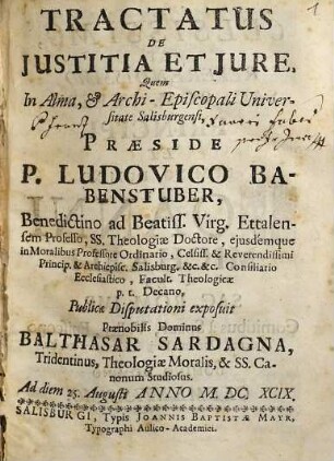 Tractatus De Justitia Et Jure