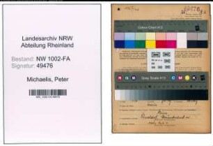Entnazifizierung Peter Michaelis, geb. 18.11.1909 (Kaufm.Angest.)