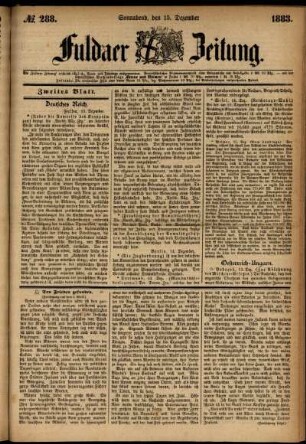 Ausgabe vom Samstag, den 15. Dezember 1883.