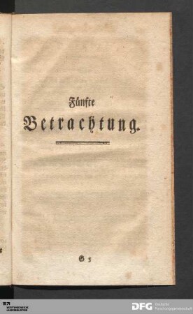 Fünfte Betrachtung.