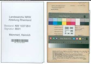 Entnazifizierung Heinrich Memmert , geb. 10.06.1905 (Ingenieur)