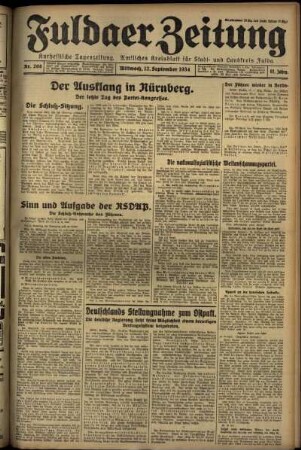 Ausgabe vom Mittwoch, den 12. September 1934.