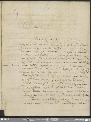 Eigenh. Brief von Pierre Jean David D'Angers an August Wilhelm von Schlegel, Paris, 30.07.1841