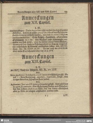 Anmerckungen zum XIII. Capitel