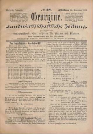Fünfzigster Jahrgang. No. 38. Insterburg, 21. September 1882.