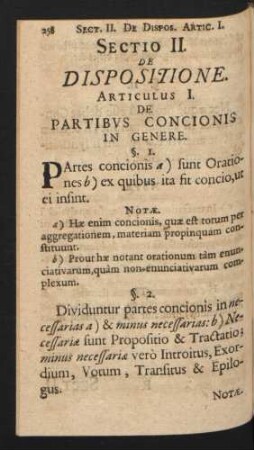 Sectio II. De Dispositione.