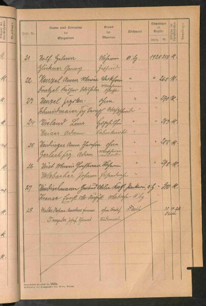 Standesamtsbuch der Stadt Aschaffenburg: Register Eheschließungen 1927 - 1929