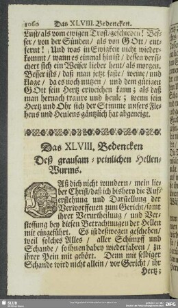 Das XLVIII. Bedencken Deß grausam-peinlichen Hellen-Wurms
