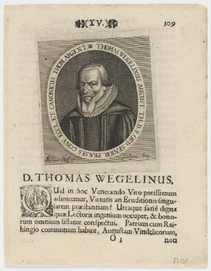 Bildnis des Thomas Wegelinus