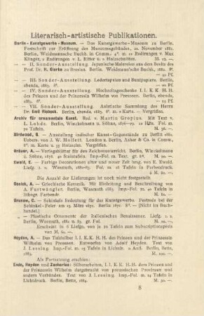 Literarisch-artistische Publikationen