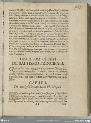 Caput I. De Analysi Grammatico-Philologica