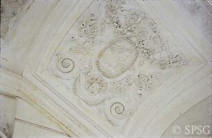 Berlin, Schloss Charlottenburg, Altes Schloss, Kernbau, Treppenhaus, R. 113 / R. 208, Deckenrelief.