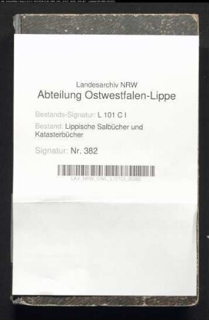 Konzept des Salbuchs des Amtes Brake von 1856, Bd. 1