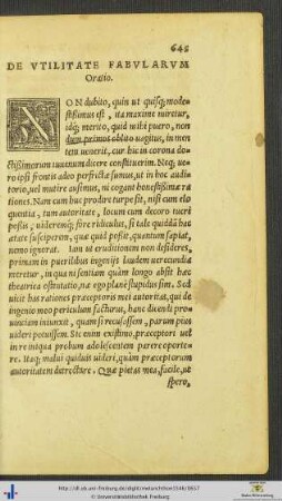 De Utilitate Fabularum Oratio