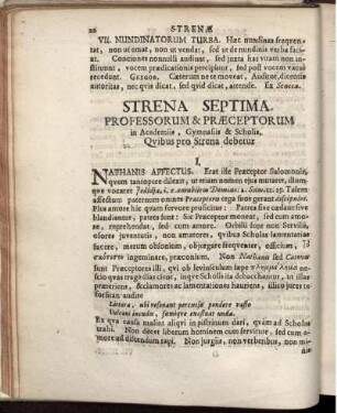 Strena Septima. Professorum & Praeceptorum