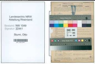 Entnazifizierung Otto Sturm , geb. 02.08.1905 (Musiker)