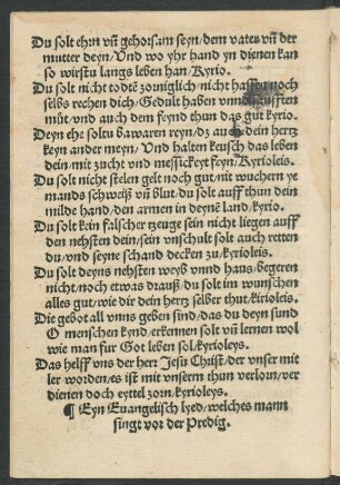 Eyn Evangelisch lyed/ welches mann singt vor der Predig.