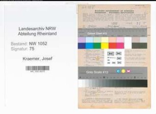 Entnazifizierung Josef Kraemer , geb. 12.09.1909 (Vermessungsinspektor)