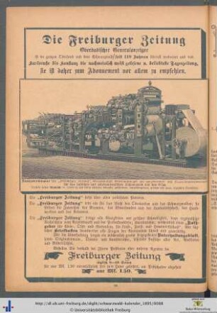 Werbung: Freiburger Zeitung.