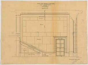 Thiersch, Friedrich von; München; Haus für Handel und Gewerbe - Vestibül, Haupttreppe (Schnitt)