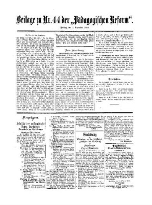 Mitteilungen : Beilage zu No. 44 der Pädagogischen Reform