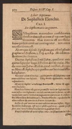 Cap. I. De Sophismatis in genere.